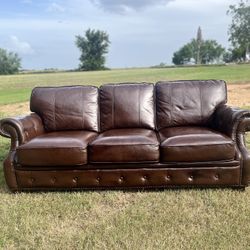 Restored Leather Couch 