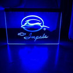 IMPALA LED NEON BLUE LIGHT SIGN 8x12