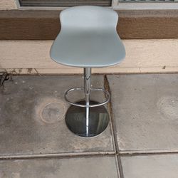 Adjustable Teachers Stool Chair Silver With Backrest.