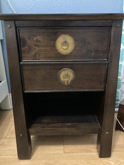Nightstand, wooden with Gold handles