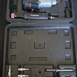 Husky
4-Pc Air Tool Kit With 1/2 in. Impact, 3/8 in. Ratchet, Die Grinder, Hammer, Sockets, Chisels, Grinding Stones -27 pcs