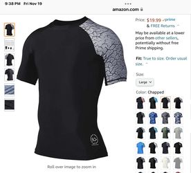 rand: HUGE SPORTS HUGE SPORTS Men's Splice UV Sun Protection UPF 50+ Skins Rash Guard Short Sleeve