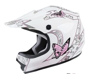 TCT-MOTORPARTS DOT Youth Kids Four Wheeler Girls Riding Helmets Motocross ATV Helmets Offroad Street Dirt Bike Go-Kart BMX MX Full Face Helmet Pink