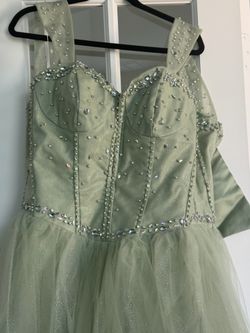 Sage Green Beaded Dress