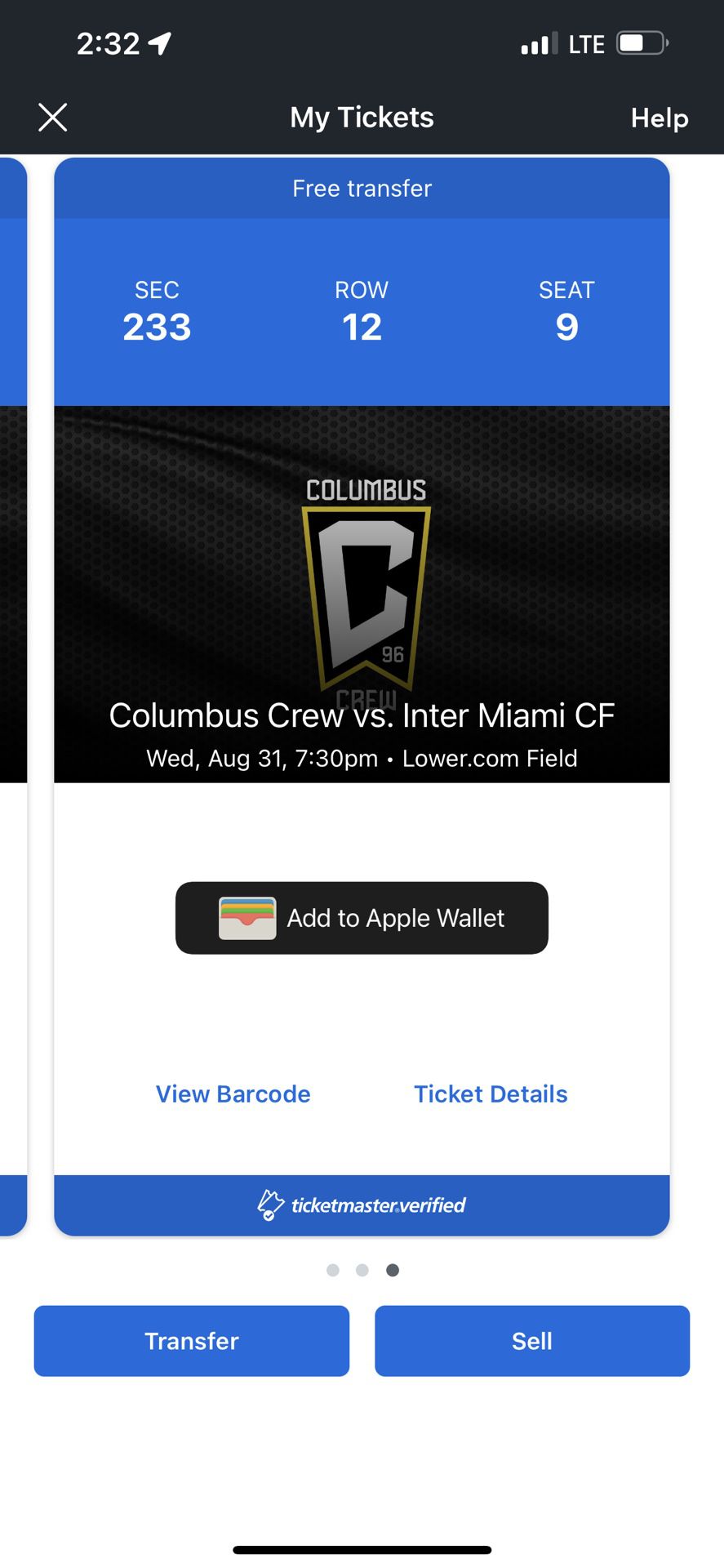 Columbus Crew vs Inter Miami Ticket