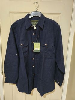 đĽSALE! New Field & Stream Flannel Button Down Shirt- Blue- 100% Cotton-Size Large ( reseda ca)
