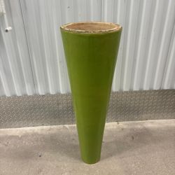 Light green ceramic planter..with hole in the bottom… 35” high 11” round.. $60