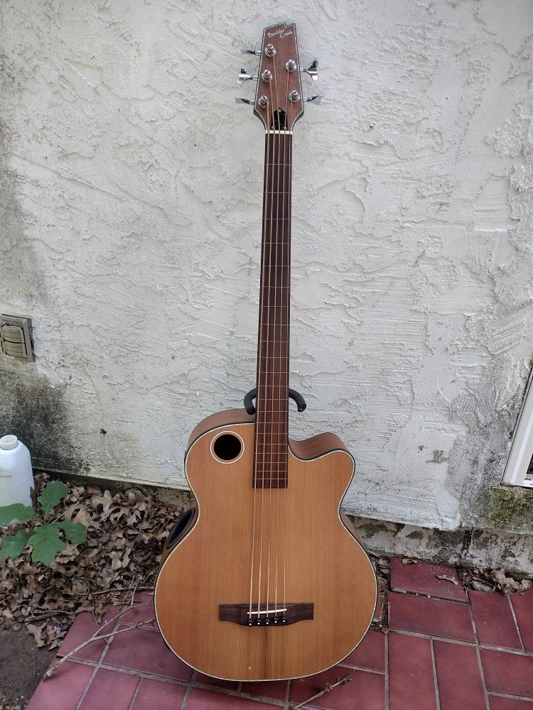 Boulder Creek 5 string fretless Acoustic/Electric Bass GuitarĀ + Case