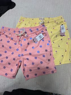 Drill Clothing Co XL 2pc Men's Pink/Yellow Tropical Floral Chino Shorts Pockets