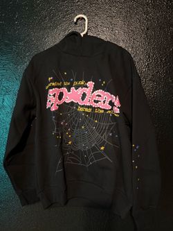 Black and pick spider hoodie size large