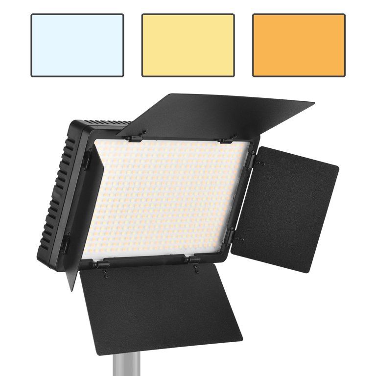Color Temperature 3(contact info removed)K Dimmable Brightness with Barndoor 1/4 Inch Screw Hole