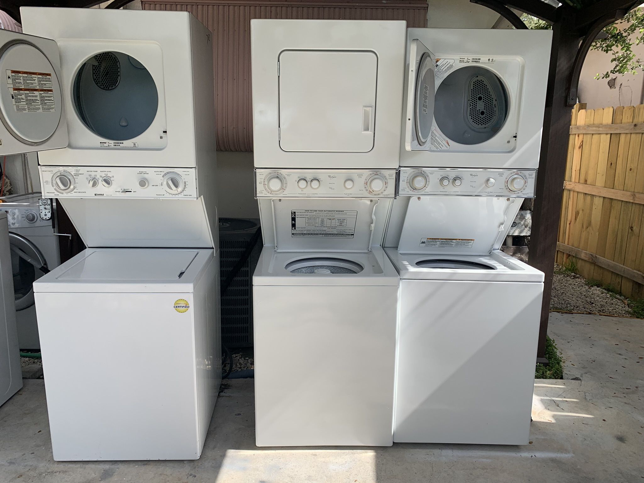 Stackable ( Combo ) Washers And Dryer From2)0 (3 Month Warranty