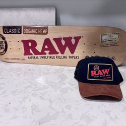 Raw Papers Skateboard & Hat