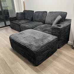 Black Modular Cloud Sectional Couch 🚛 SAME DAY DELIVERY!