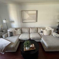 Double Chaise Neutral Oversized Couch