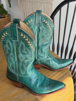 Turquoise Justin boots - size 9