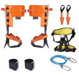 SVOPES Tree Climbing Spikes Set, 1 Pair Alloy Steel Climbing Spurs with Safety Rope and Harness, 350 lbs. Load Capacity