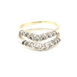2 14k Concave Diamond Band Rings