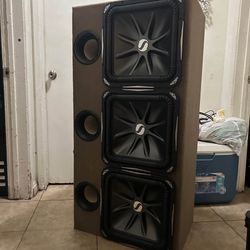 3 L7 Kicker subwoofers with ported enclosure