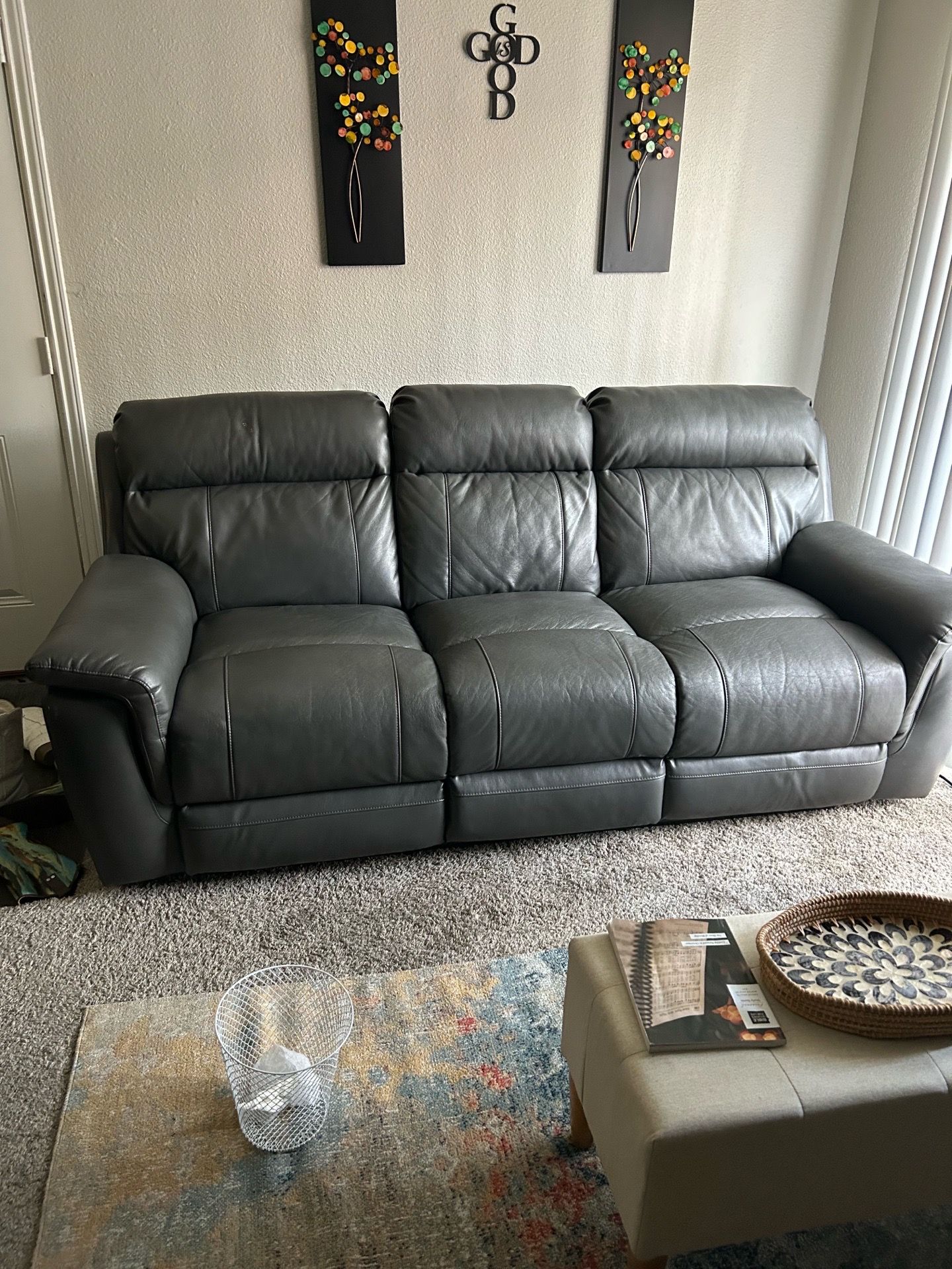 Double recliner Sofa couch grey color