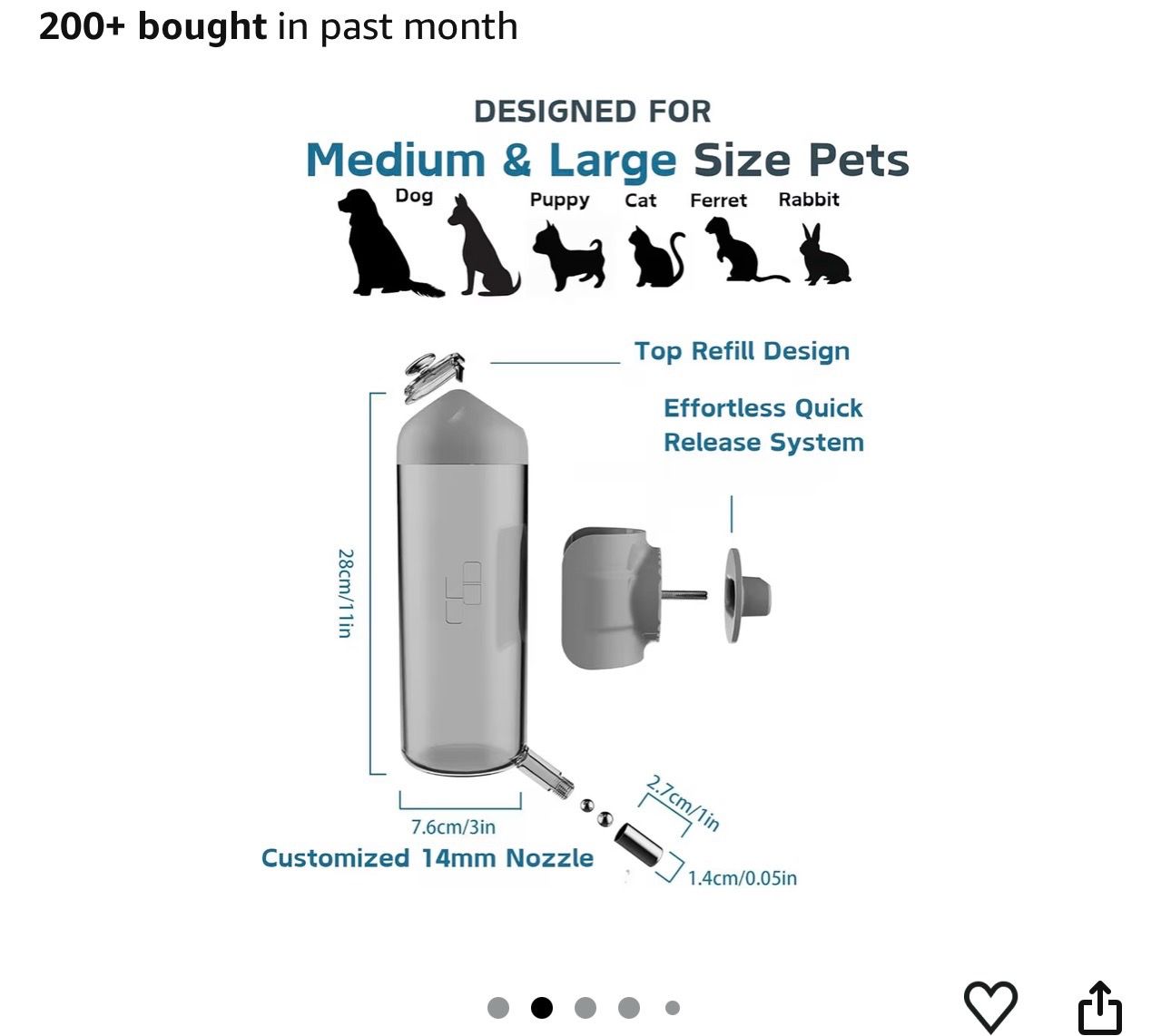 Pet Water Bottle for Cage