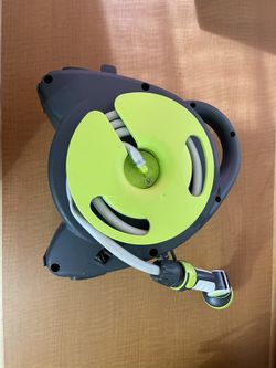 GF Garden Aquabag Mini Portable Hose and Reel - Max. 58 psi, 38 ft. Retractable Hose Line - Lime