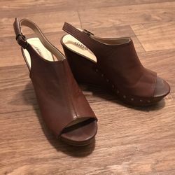 Diba Brown Open-Toe Wedges