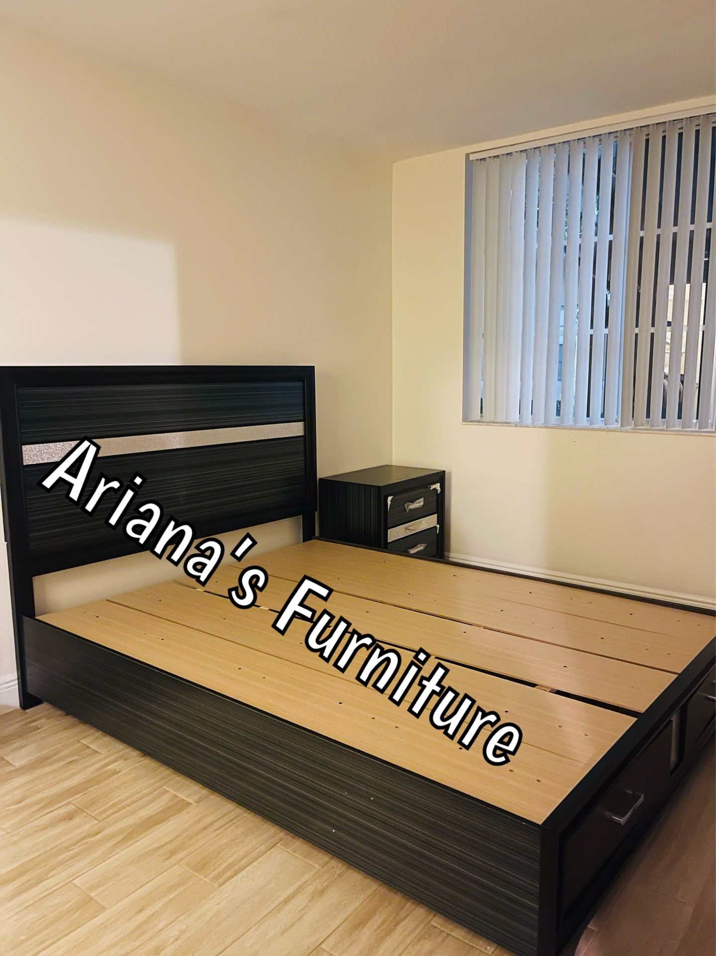 New Queen Bed Dresser Mirror Nightstand