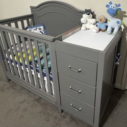 Crib, Dresser, Changing table combo