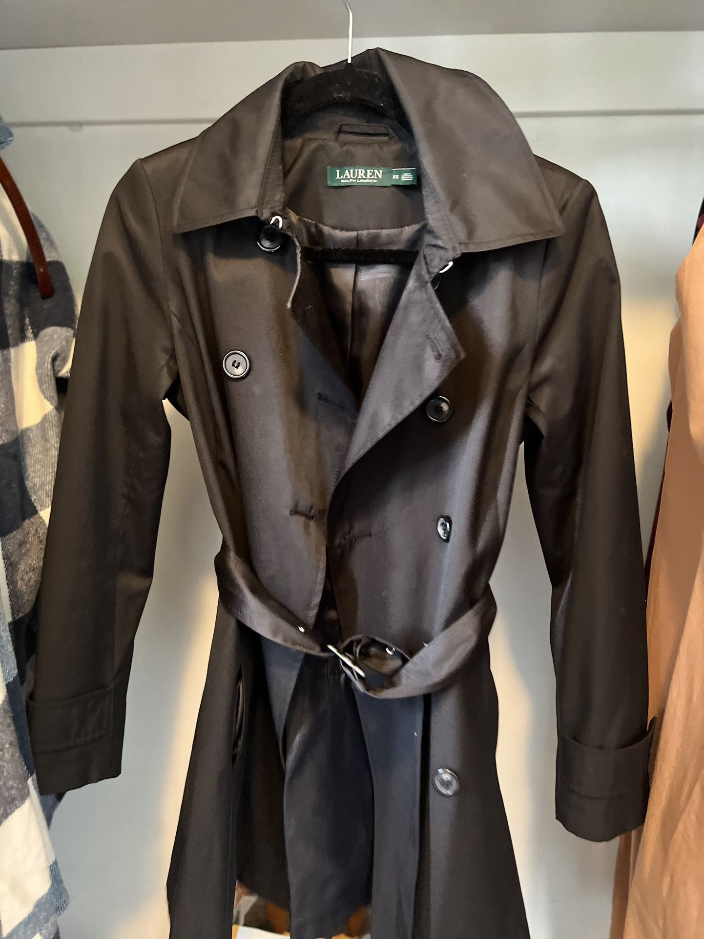Ralph Lauren Black Rain Coat XS Womens