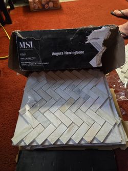 MSI Angora Herringbone Marble Tile
