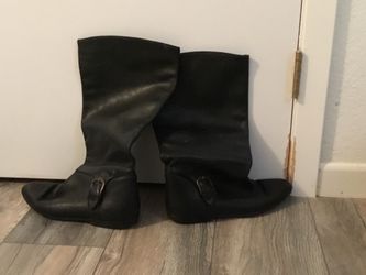 Black leather boots