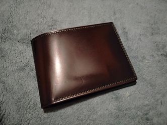 Custom Handmade Shinki Hikaku Shell Cordovan Leather Bifold Wallet