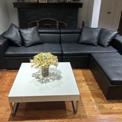 Modani Monaco Sectional Sofa in Black