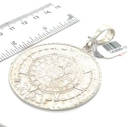 925 Sterling Silver Pendant Large Round Mayan 27.60grams 143899 12