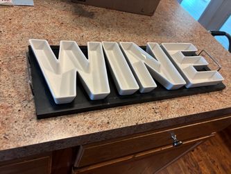 WINE Letter Ceramic Serving Tray Set