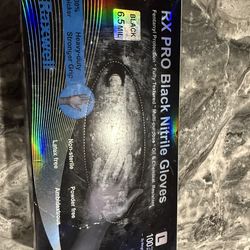Rx pro black nitrile gloves