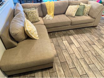 Beige sectional couch
