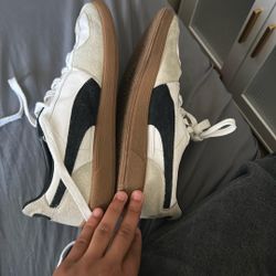 PUMA Palermo Leather in the White-Vapor Gray-Gum colorway