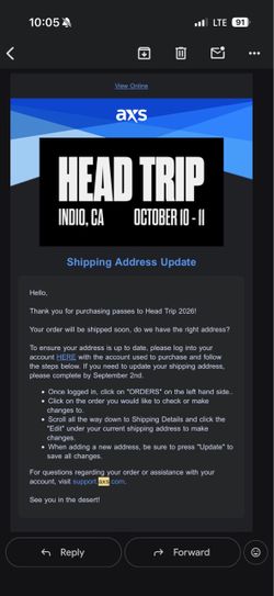 Head Trip VIP 1 ticket 750 OBO