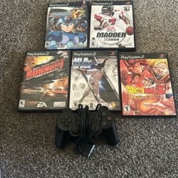 PlayStation 2. Bundle. 5 Games Plus  Wired Controller 