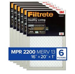 Brand New - Filtrete 16x20x1 Air Filters – MERV 13 (6-Pack)