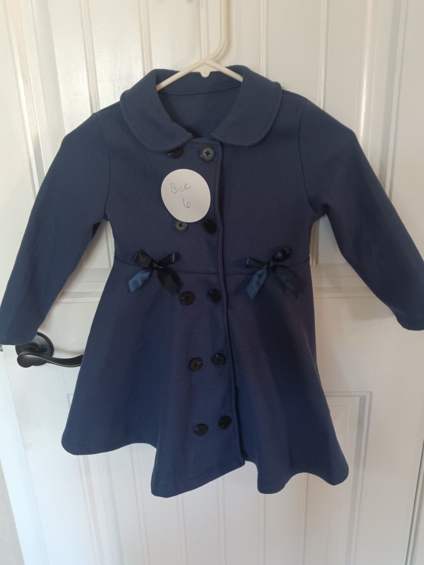 Girls Blue Dress Coat