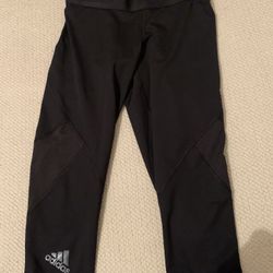 Adidas Alphaskin Womens Medium Black Capri Cropped Leggings