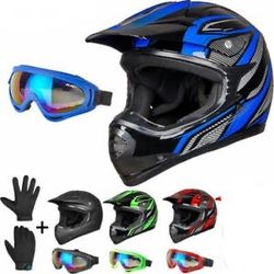 New Kids Youth Dot Off Road Dirt Bike Motorcycle Helmet Bundle $80