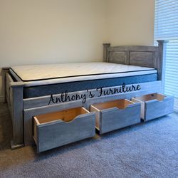 Queen Bed And Drawers With Mattress