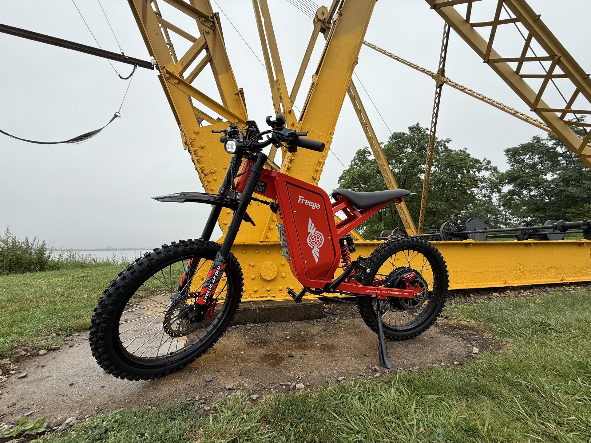Freego X2 Pro Red Electric Bike 50 MPH Top Speed 35AH Battery