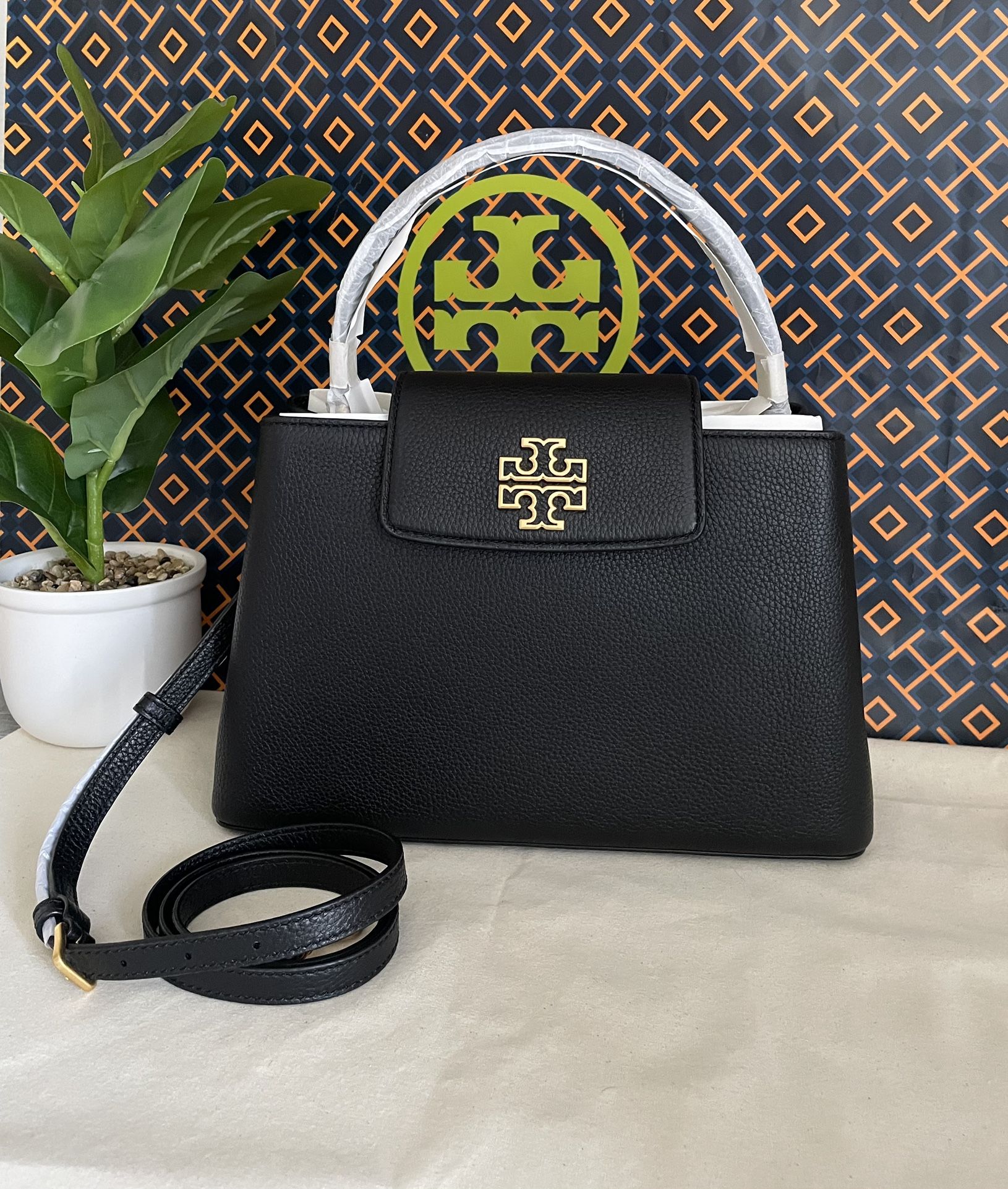 New, tory burch Britten small satchel crossbody handbag Black