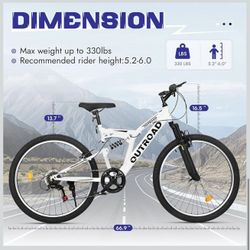 🚴26-Inch Mountain Bike – 7-Speed High-Carbon Steel Bicycle