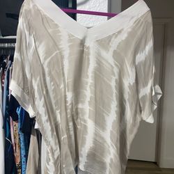 Italy Sofia 1XL Tunic Brand New No Tags SILK authentic Expensive!! Sewn-in Undertank Animal Breezy 